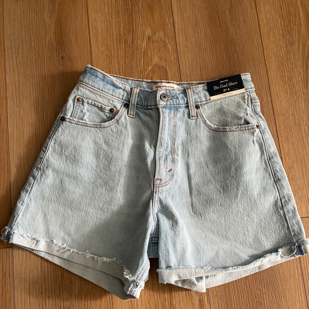 Abercrombie & Fitch High Rise NWT 4" the Dad shorts curve love 27 4
